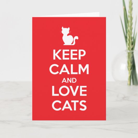 Keep Calm and Love Cats Karte (Vorderseite)