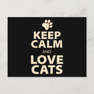 Keep Calm and Love Cats Postkarte