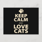 Keep Calm and Love Cats Postkarte (Vorderseite)