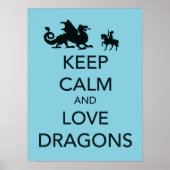 Keep Calm and Love Dragons fine art poster (Vorne)