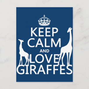 Keep Calm and Love Giraffes - all colours Postkarte
