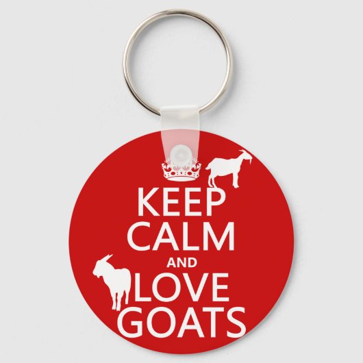 Keep Calm and Love Goats Schlüsselanhänger (Vorderseite)