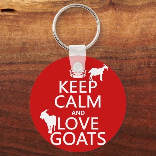 Keep Calm and Love Goats Schlüsselanhänger (Vorderseite)