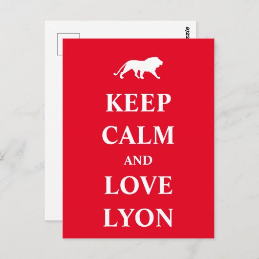 Keep calm and love Lyon Postkarte (Vorne/Hinten)