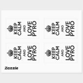 KEEP CALM AND LOVE PYRO RECHTECKIGER AUFKLEBER (Blatt)