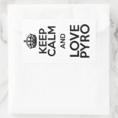 KEEP CALM AND LOVE PYRO RECHTECKIGER AUFKLEBER (Tasche)