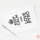 KEEP CALM AND LOVE PYRO RECHTECKIGER AUFKLEBER (Umschlag)