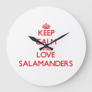 Keep calm and love Salamanders Große Wanduhr