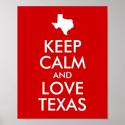 Keep Calm and Love Texas Poster (Vorne)