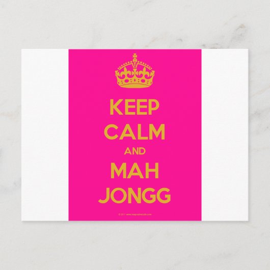 Keep-Calm-And-Mah-Jongg.pdf Postkarte (Vorderseite)