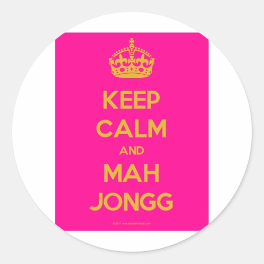 Keep-Calm-And-Mah-Jongg.pdf Runder Aufkleber (Vorderseite)