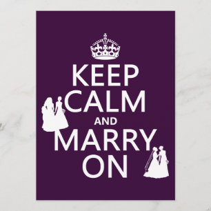 Keep Calm and Marry On - alle Farben Einladung