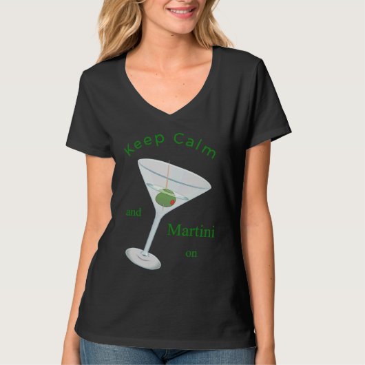 Keep Calm and Martini On Apparel Classic Cocktail T-Shirt (Vorderseite)