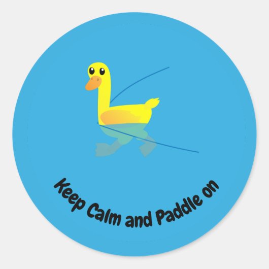 Keep Calm and Paddle On Cute Motivational Ducks Runder Aufkleber (Vorderseite)