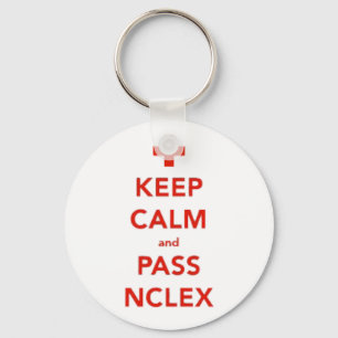 Keep Calm And Pass NCLEX Button Schlüsselanhänger