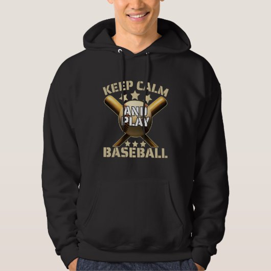 keep calm and play baseball hoodie (Vorderseite)