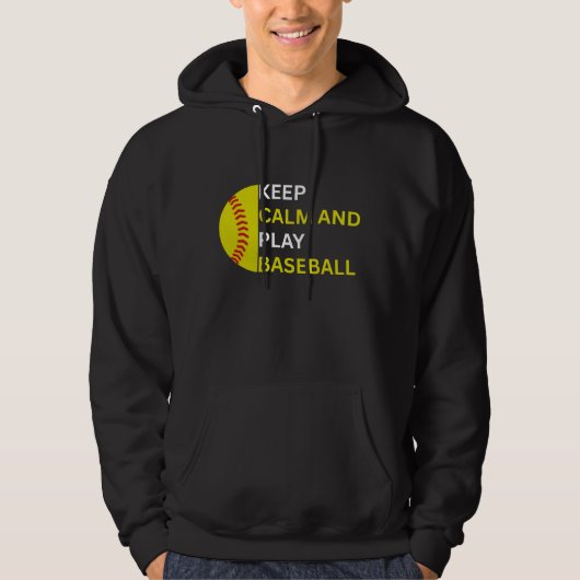 Keep Calm and Play Baseball Hoodie (Vorderseite)