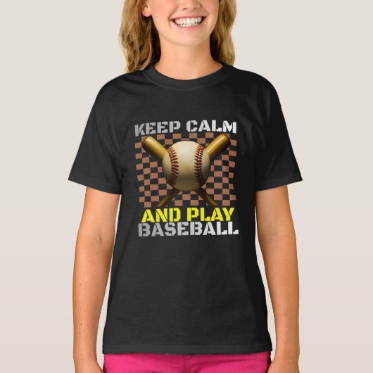 keep calm and play baseball T-Shirt (Vorderseite)