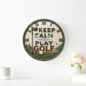 Keep Calm and Play Golf Große Wanduhr (Zuhause)