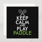 Keep Calm And Play Paddle Einladung (Vorne/Hinten)