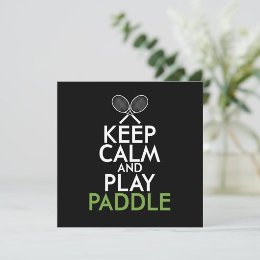 Keep Calm And Play Paddle Einladung (Stehend Vorderseite)