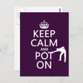 Keep Calm and Pot On (Snooker/Pool) Postkarte (Vorne/Hinten)