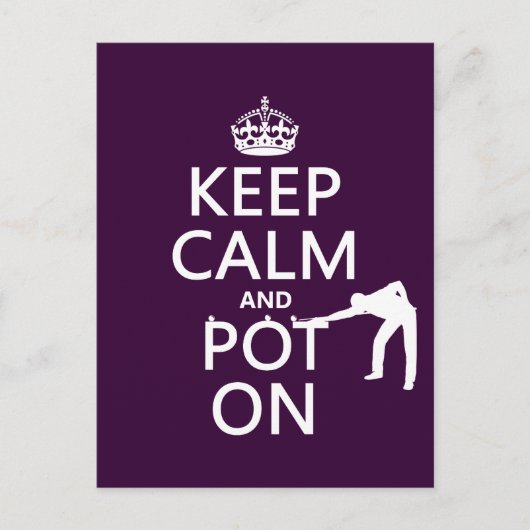 Keep Calm and Pot On (Snooker/Pool) Postkarte (Vorderseite)