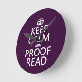 Keep Calm 'and' Profread (DNA) Runde Wanduhr (Winkel)
