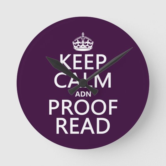 Keep Calm 'and' Profread (DNA) Runde Wanduhr (Vorderseite)