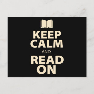 Keep Calm and Read On Book Postkarte
