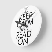 KEEP CALM AND READ ON RUNDE WANDUHR (Winkel)