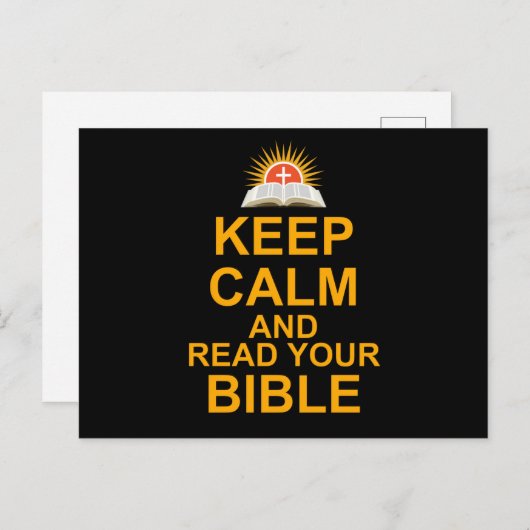 Keep Calm and Read Your Bible Postkarte (Vorne/Hinten)