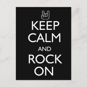 Keep Calm and Rock On Postkarte