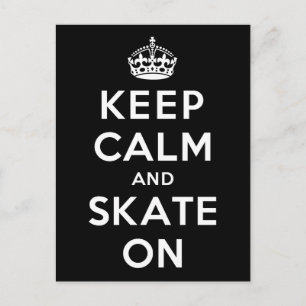 Keep Calm and Skate On Postkarte