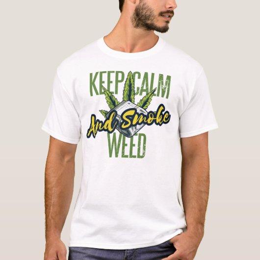 KEEP CALM AND SMOKE WEED T-Shirt (Vorderseite)