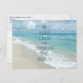 Keep Calm and Think of the Beach Postkarte (Vorne/Hinten)