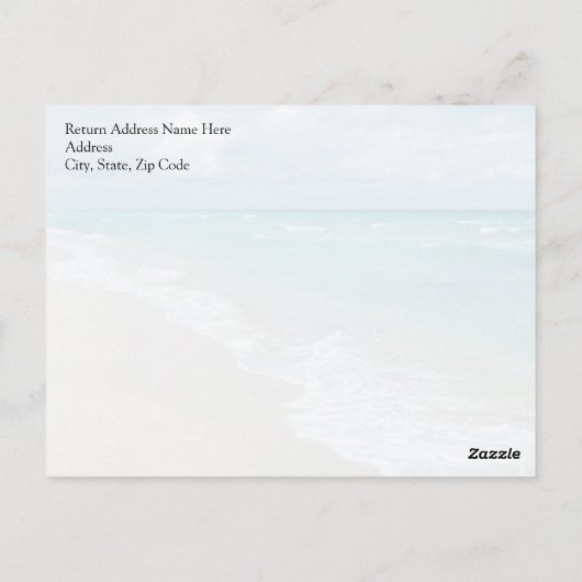 Keep Calm and Think of the Beach Postkarte (Rückseite)