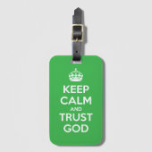 Keep Calm and Trust God Gepäckanhänger (Vorderseite Vertikal)