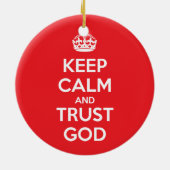 Keep Calm and Trust God Keramik Ornament (Hinten)