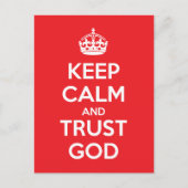 Keep Calm and Trust God Postkarte (Vorderseite)