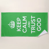 Keep Calm and Trust God Strandtuch (Vorderseite)