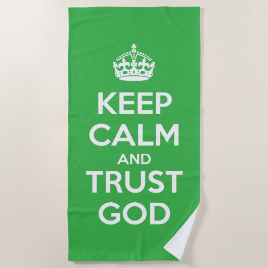 Keep Calm and Trust God Strandtuch (Vorderseite)