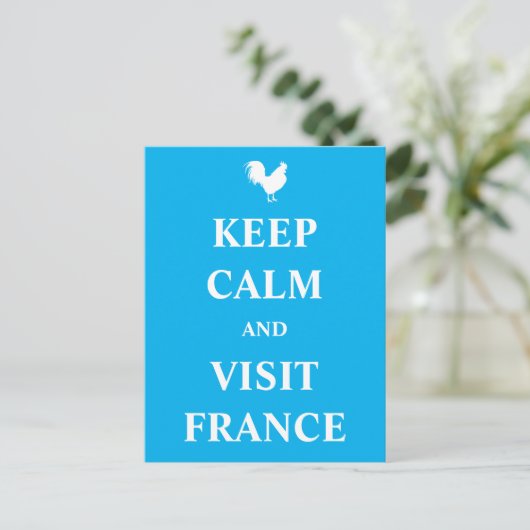 Keep calm and visit Frankreich Postkarte (Stehend Vorderseite)