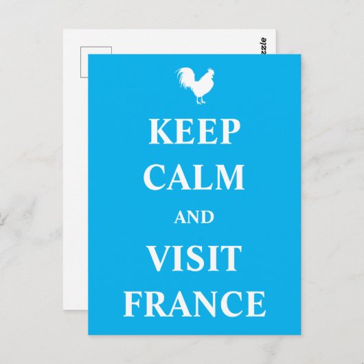 Keep calm and visit Frankreich Postkarte (Vorne/Hinten)