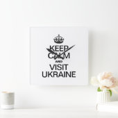 KEEP CALM AND VISIT UKRAINE QUADRATISCHE WANDUHR (Zuhause)