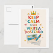 "Keep Calm and Write a Postcard" Postkarte (Vorne/Hinten)