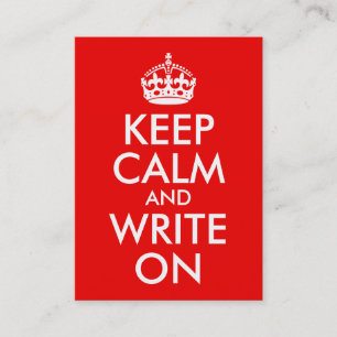 Keep Calm and Write On Visitenkarte