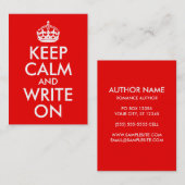 Keep Calm and Write On Visitenkarte (Vorne/Hinten)