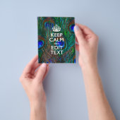 Keep Calm And Your Text on Peacock Feathers Flyer (Gruppe)