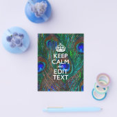 Keep Calm And Your Text on Peacock Feathers Flyer (Einzeln)
